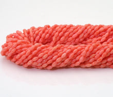 Load image into Gallery viewer, Pink Coral Smooth Rice Shape Beads, Sku#U1482