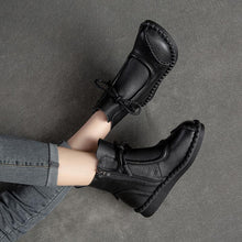 Load image into Gallery viewer, Women's Soft-Sole Chunky Heel Ankle Boots | Lace-Up | Microfiber Lining | Non-Slip Rubber Sole