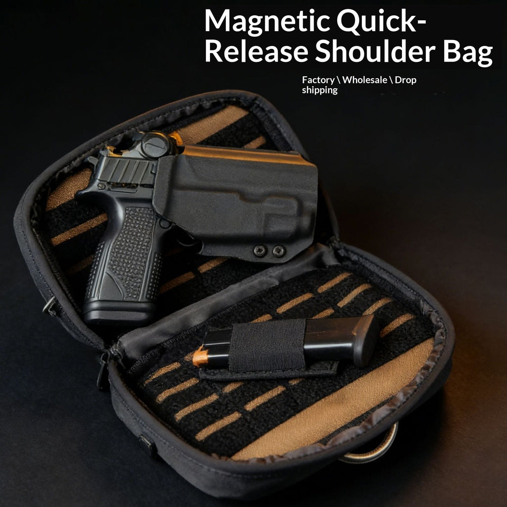 Magnetic Quick Release Holster Crossbody Shoulder Bag for Men – Lightweight Oxford Cloth