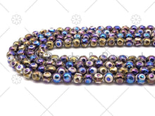 Load image into Gallery viewer, Mystic AB Tibetan Agate Round Faceted Beads, 6mm/8mm/10mm/12mm Natural Evil Eye Agate Beads, 15.5'' Full Strand, Sku#UA224
