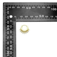 Load image into Gallery viewer, Gold Silver Triangle CZ Half Circle Spike Earrings, Sku#A306