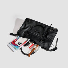 Load image into Gallery viewer, Women's French-Style Studded Biker Crossbody Bag - Premium PU Leather Shoulder Bag