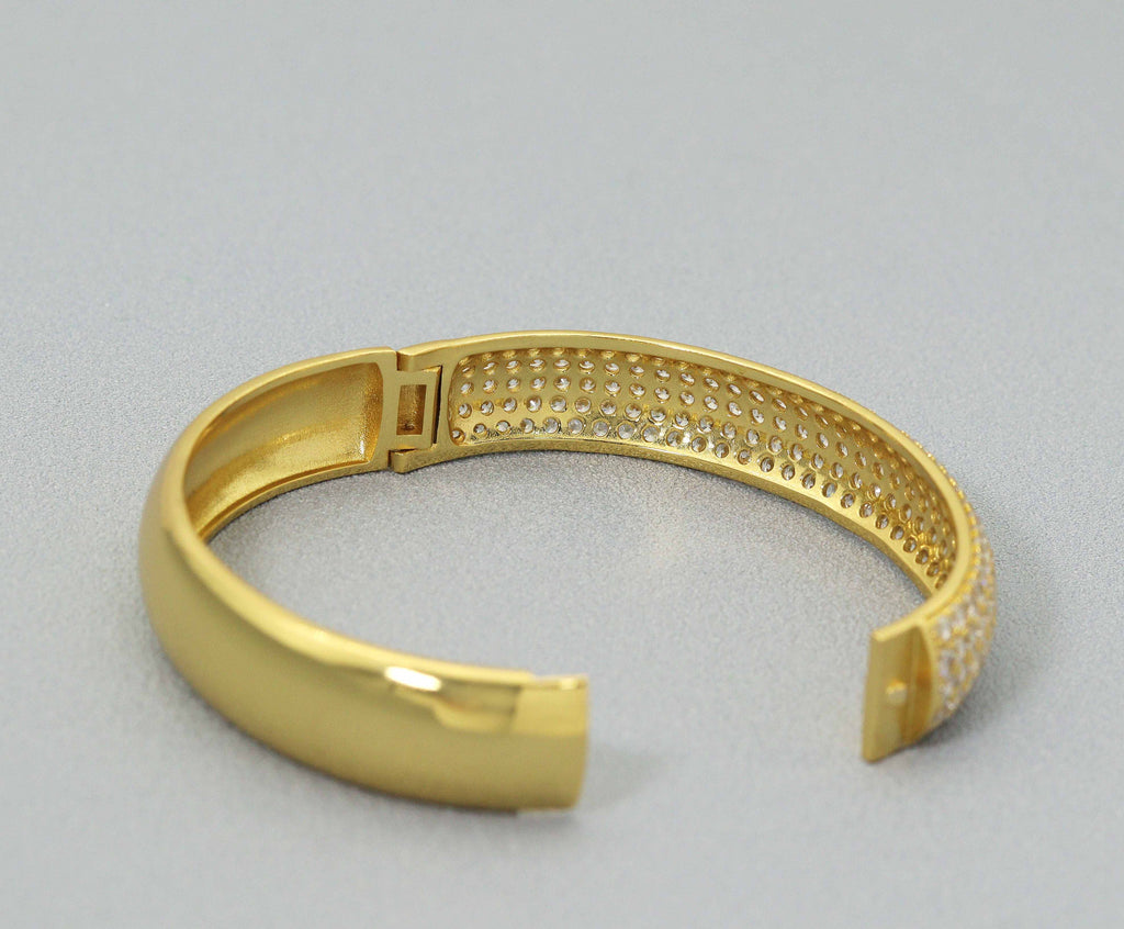 CZ Band Bangle Bracelet, Sku#B187C