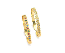 Load image into Gallery viewer, Thin Band Rainbow Clear CZ Pave Bracelet, Sku#LD373