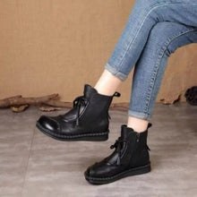 Load image into Gallery viewer, Women's Soft-Sole Chunky Heel Ankle Boots | Lace-Up | Microfiber Lining | Non-Slip Rubber Sole