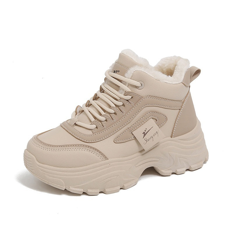 Women's Fleece-Lined High-Top Sneakers | Warm Winter Casual Shoes
