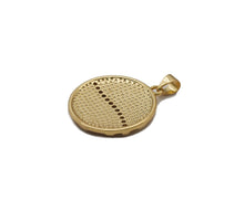 Load image into Gallery viewer, CZ Gold Wave Line Medallion Coin Charm, Sku#LK753