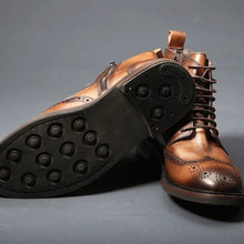 Load image into Gallery viewer, Men's Thick-Soled Leather Boots | Chunky Heel Mid-Calf Lace-Up Boots for Men