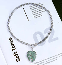 Load image into Gallery viewer, Leaf Cuban Chain Necklace, sku#CL08