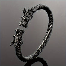 Load image into Gallery viewer, Double Dragon Copper Bracelet – Rock &amp; Hip-Hop Style, Unisex