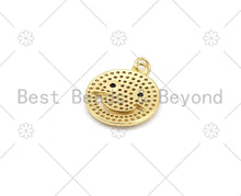 Load image into Gallery viewer, CZ Micro Pave Cute Smiley Face with Black CZ Eye Pendant,18K Gold Filled Smiley Face Charm, Necklace Bracelet Pendant, 20x24mm,Sku#L602