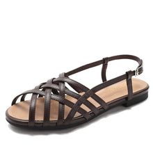 Load image into Gallery viewer, Women's Woven Openwork Sandals - Breathable Roman Style Buckle Sandals