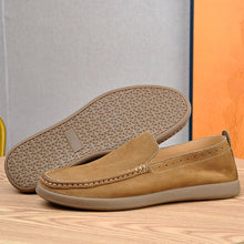 Load image into Gallery viewer, Men's Casual Breathable Genuine Leather Slip-On Shoes – Round Toe Dress Loafers