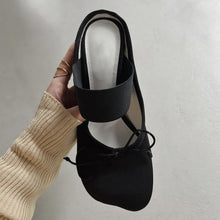 Load image into Gallery viewer, Women's Mary Jane Chunky Heel Ballet Flats | Satin Square Toe Slip-On Dress Shoes