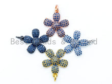 Load image into Gallery viewer, 16mm CZ Cobalt Blue Micro Pave Daisy Flower Pendant,sku#L84
