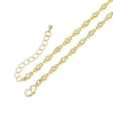 Load image into Gallery viewer, Gold Silver CZ Chain Pink Chevron Point Pendant Necklace, Sku#A184