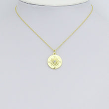 Load image into Gallery viewer, Gold Flower On Round Coin Charm Pendant,Sku#LX864