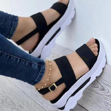 Load image into Gallery viewer, Women's Cutout Platform Sandals | Open-Toe Buckle Platform Heels