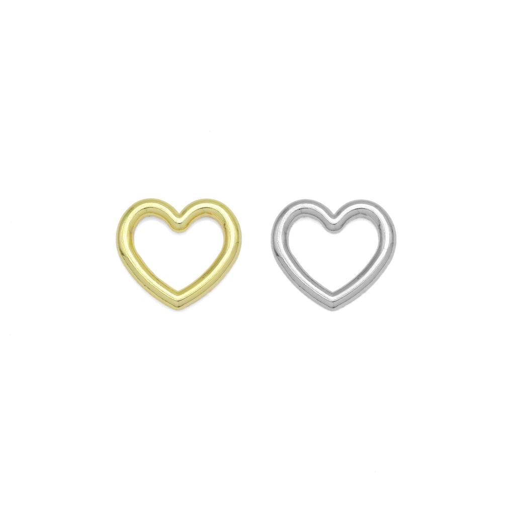 Silver Gold Frame Heart Pendant, Sku#A288