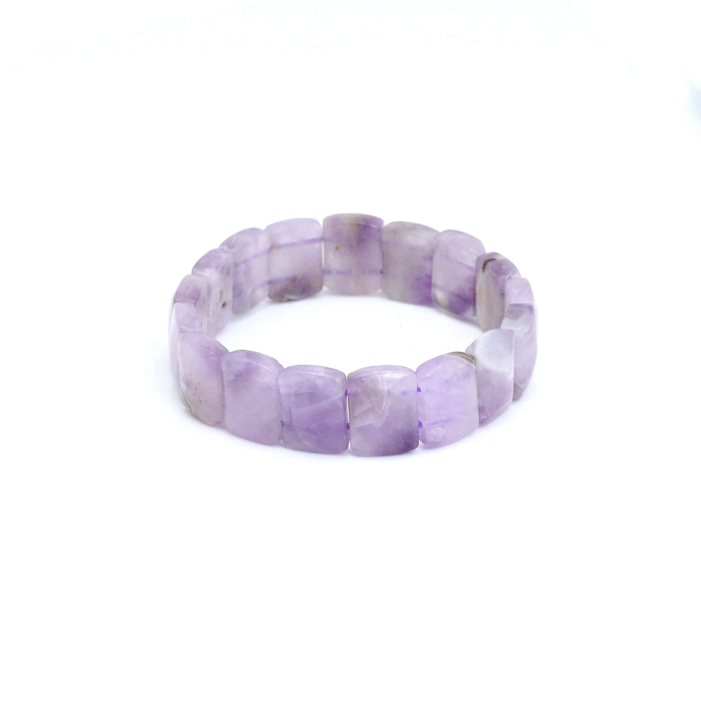 12x16mm Amethyst Rectangle Stretchy Bracelet, Sku#U2003