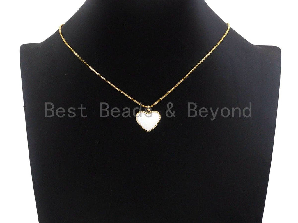 Red Black White Enamel Heart Pendant with Gold Finish, Z403