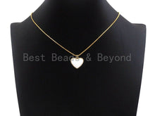 Load image into Gallery viewer, Red Black White Enamel Heart Pendant with Gold Finish, Z403