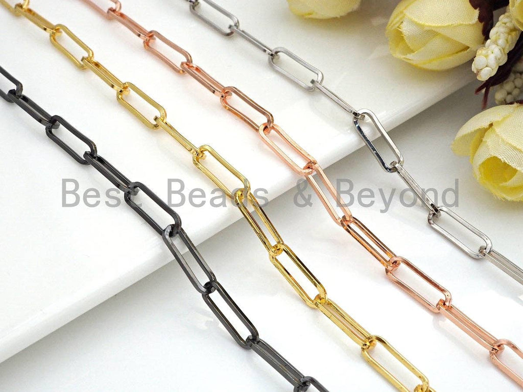 15x5mm Gold Chain, Black, Silver, Rose Gold Rectangle Chain,E517