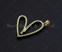 Load image into Gallery viewer, 18K Gold Finish Large Heart Shape Pendant,Heart Charm, Heart Pave Pendant, Gold plated, 21x25mm, Sku#LK56