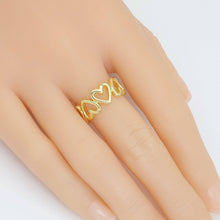 Load image into Gallery viewer, Gold Silver open Heart Adjustable Ring, Sku#A237