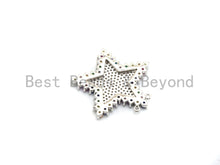 Load image into Gallery viewer, Colorful CZ Clear Micro Pave Star Pendant,Five Star Shaped Pave Pendant,Gold/Rose Gold/Silver/Gunmetal plated,29x31mm, Sku#F716