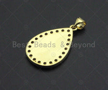 Load image into Gallery viewer, 18K Gold Virgin Mary On Teardrop Emblem Shape Pendant,  Sku#F1148C