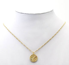 Load image into Gallery viewer, CZ Gold Sun with Fuchsia CZ Medallion Coin Charm, Sku#LK757