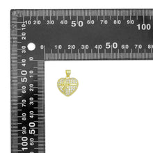 Load image into Gallery viewer, Clear CZ Gold Bow Ribbon Heart Charm Pendant, Sku#LK1139