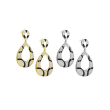 Load image into Gallery viewer, CZ Gold Silver Animal Print Teardrop Oval Earrings, Sku#A138