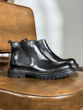Load image into Gallery viewer, Men's Vintage Carved Leather Boots | Thick Sole Height-Increasing Dr. Martens Style