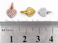 Load image into Gallery viewer, Clear CZ Micro Pave 7x9mm Heart Charm, Sku#Y29