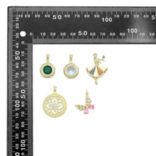 Load image into Gallery viewer, Colorful CZ Dance Girl Round Flower Butterfly Charm Pendant,Sku#LK1256
