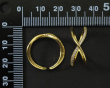 Load image into Gallery viewer, CZ Infinity Cross Adjustable Ring, Sku#LD210