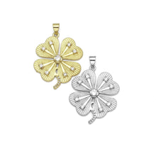 Load image into Gallery viewer, CZ Micro Pave Clover Shamrock Shape Pendant/Charm, Sku#LK374