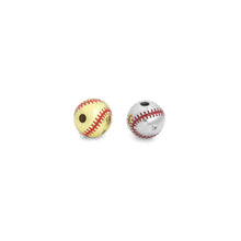 Load image into Gallery viewer, Gold Silver Baseball Spacer beads, Sku#LX817