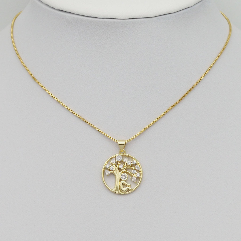 Gold CZ Under the Tree Charm, Sku#LD420