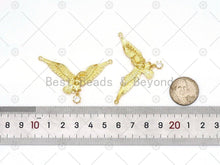Load image into Gallery viewer, Gold Eagle with Big Clear CZ  Shape Pendant, 18K Gold Filled Eagle Charm, Necklace Bracelet Charm Pendant, 55x34mm, Sku#LK457