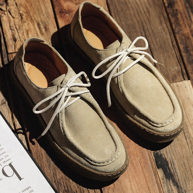 Men's Suede Leather Sneakers - British Style Casual Outdoor Shoes