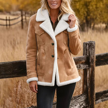 Load image into Gallery viewer, Women's Autumn And Winter Retro Pocket Lapel Button Jacket Fur Coat