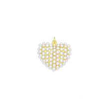 Load image into Gallery viewer, White Pearl Gold Heart Shape Charm Pendant, Sku#A456