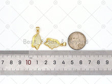 Load image into Gallery viewer, CZ Micro Pave Sea Snail Shape Pendant, 18K Gold Filled Cubic Zirconia Snail Charm, Necklace Bracelet Charm Pendant, 23x14mm, Sku#LK466