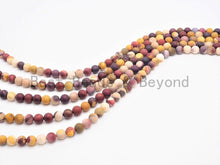 Load image into Gallery viewer, Natural Matt Smooth Round Mookaite beads, SKU#399M
