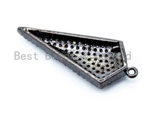 Load image into Gallery viewer, CZ Micro Pave Triangle Pendant, 11x35mm, 12x30mm, Gold/Rose Gold/Silver/Black Pave Pendant Charm, sku#B36