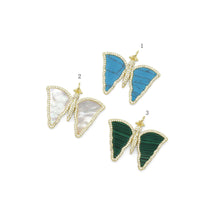 Load image into Gallery viewer, CZ Gemstone Mother of Pearl Butterfly  Pendant, Sku#LX302