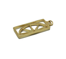 Load image into Gallery viewer, Gold CZ Half Lemon Slice On Rectangle Charm, Sku#LK692